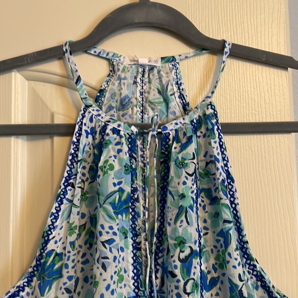 NWT Poupette St. Barth Blue Carine Smocked Mini Dress Size Small - Picture 5 of 8